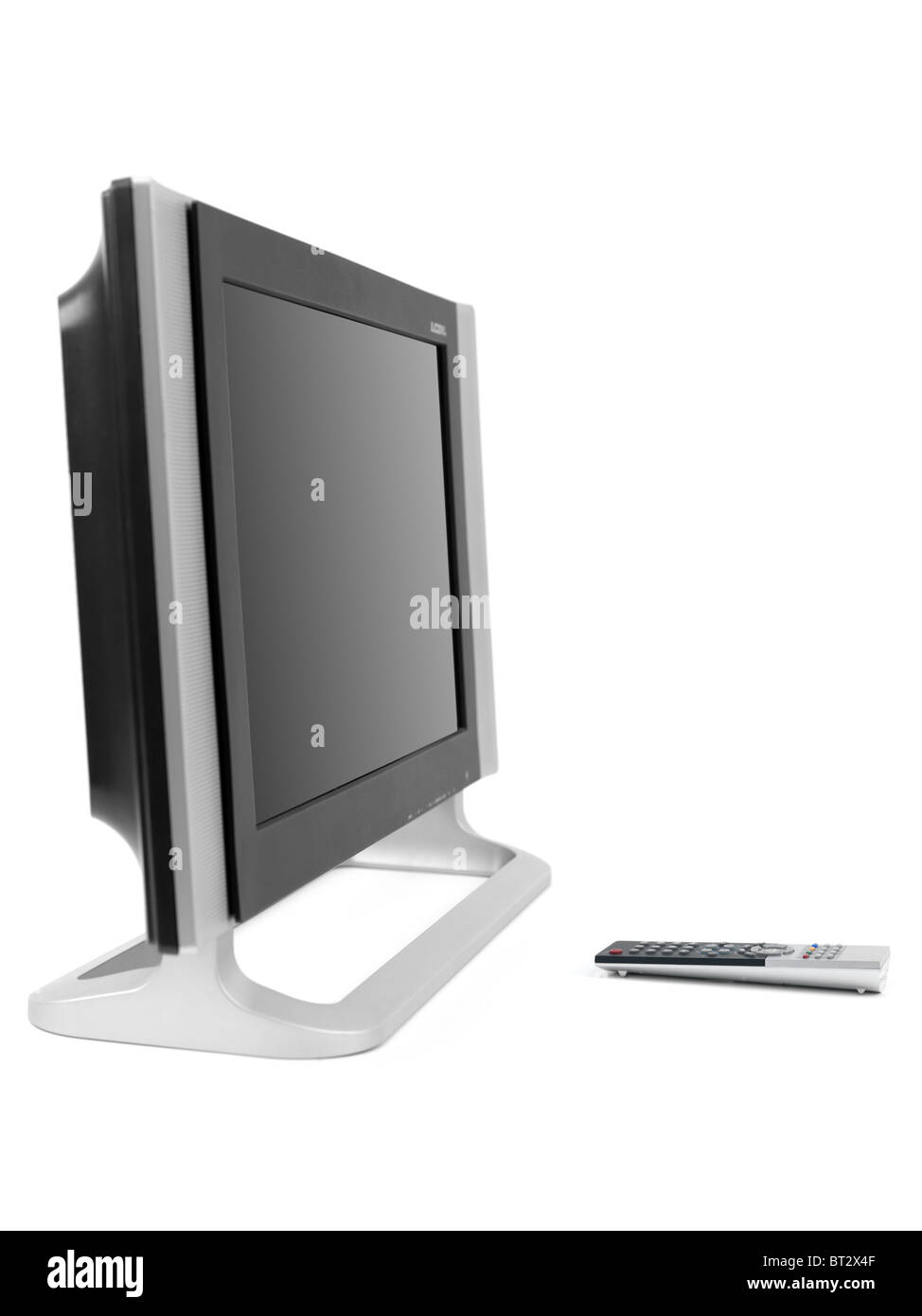 Une TÉLÉVISION À ÉCRAN LCD Monitor isolé sur fond blanc Banque D'Images