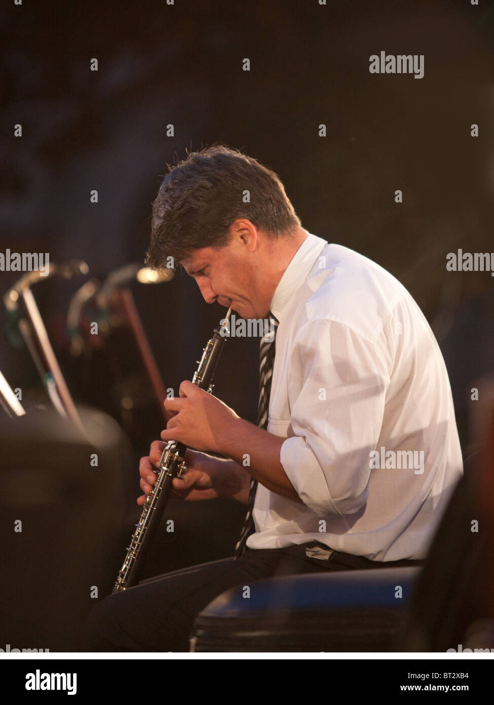 Les membres de l'Filharmonia Zenekar effectuer sur scène à Karolyi Palace, Conductor : Strausz Kalman le 14 septembre 2010 à Budape Banque D'Images