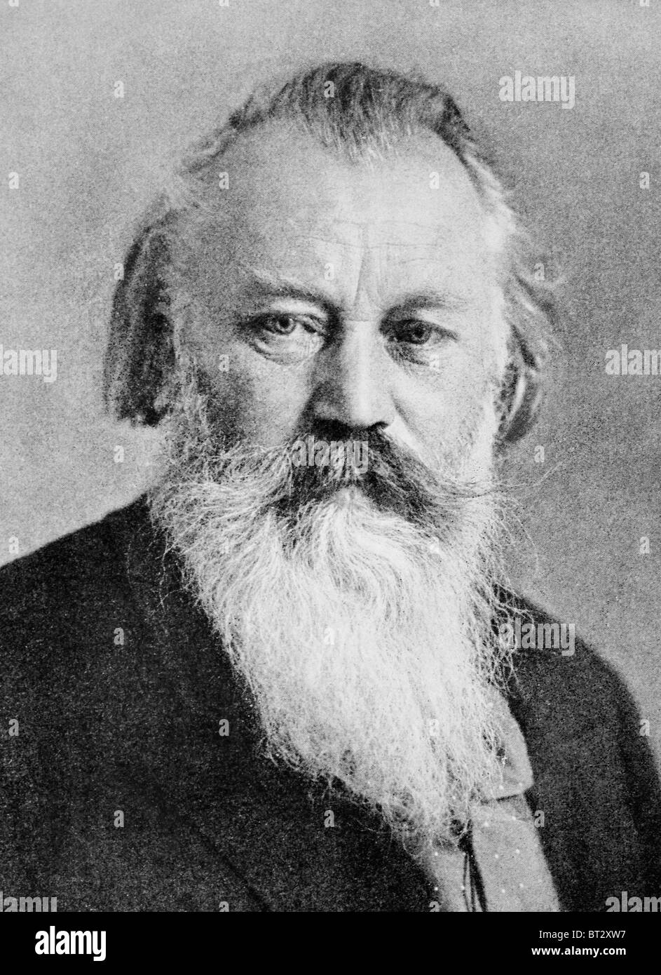 Portrait photo vers 1880, le compositeur et pianiste allemand de Johannes Brahms (1833 - 1897). Banque D'Images