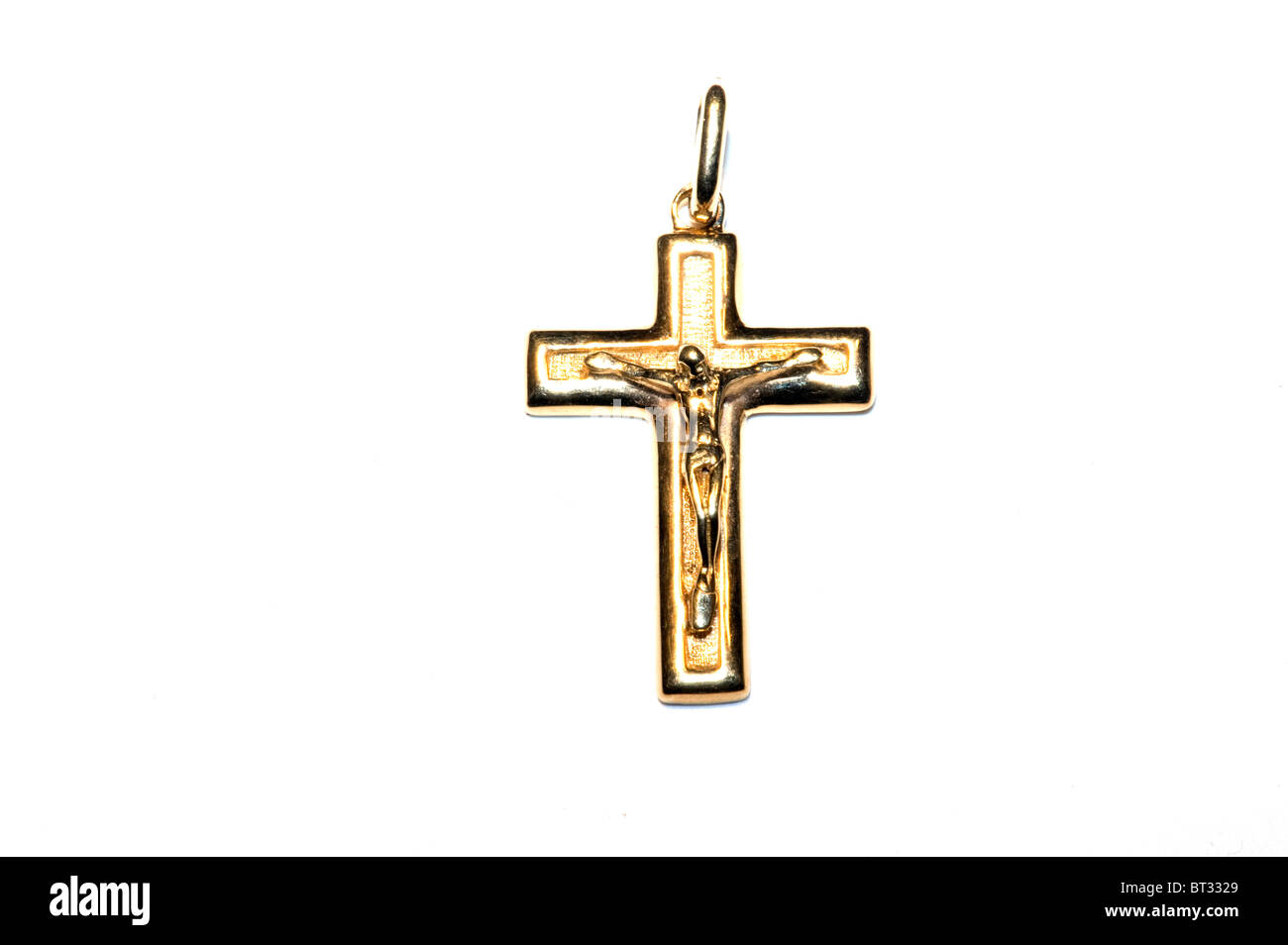 Bijoux en or crucifix Banque D'Images