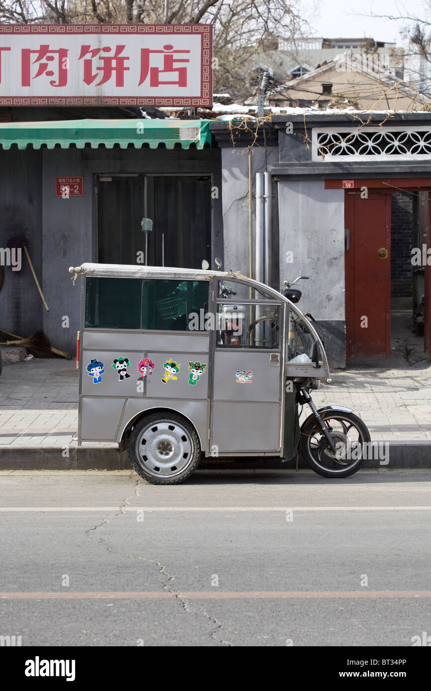 Moto Taxi Van Beijing Chine Banque D'Images