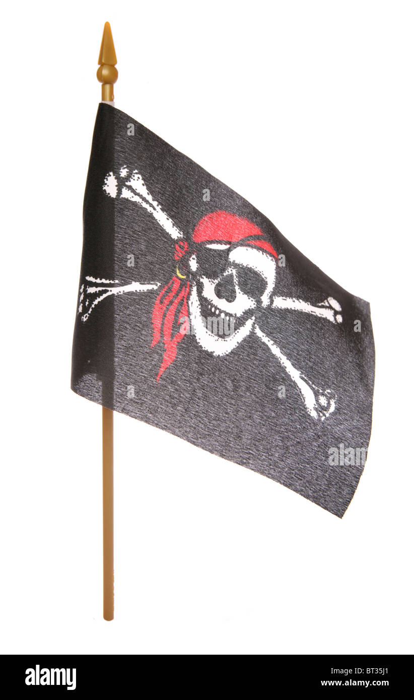 Drapeau pirate jouet silhouette studio Banque D'Images