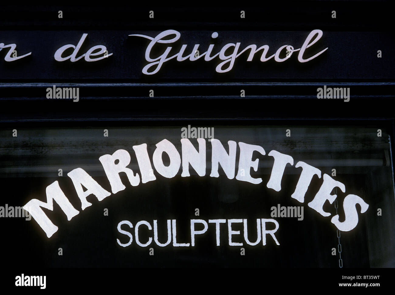 Signe, marionnettes, ville de Lyon, Lyon, Rhône-Alpes, France, Europe Banque D'Images