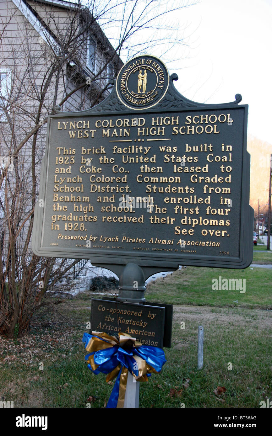 Cette brique a été construit par les États-Unis le charbon et le coke Co., puis louée à Lynch School District classé commune de couleur Banque D'Images