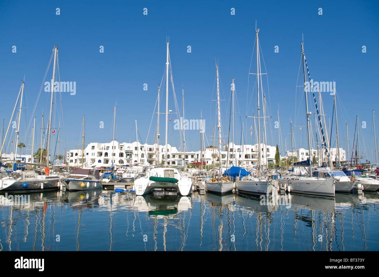 Bateaux dans le port, Port El Kantaoui, Tunisie Banque D'Images