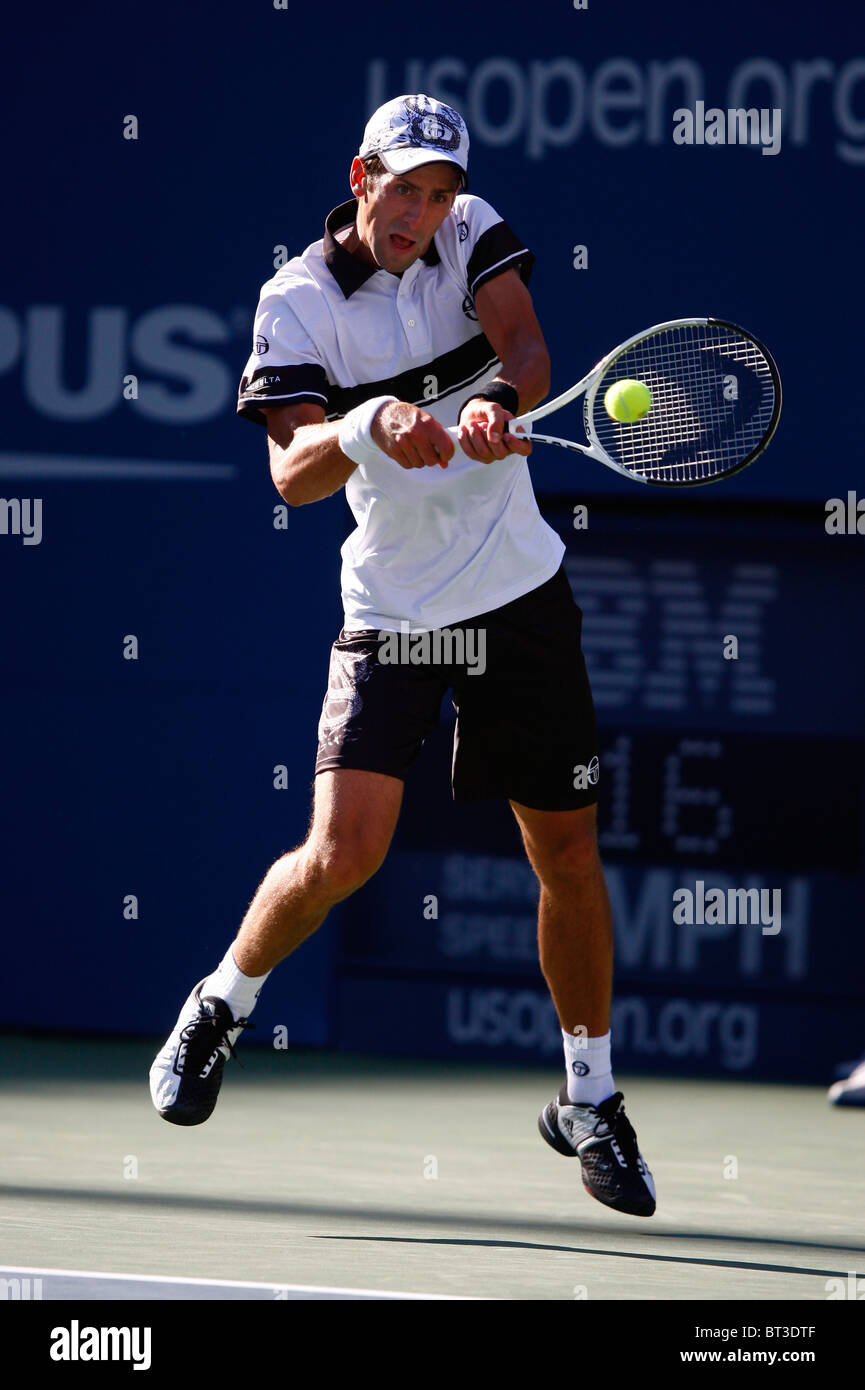 Novak Djokovic la Serbie en action à l'US Open 2010 Banque D'Images