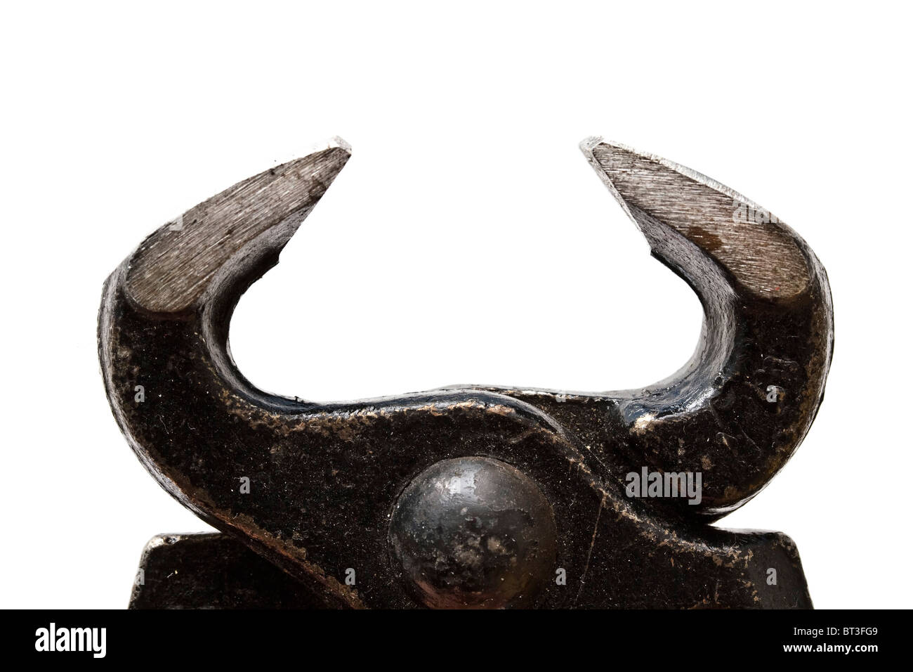 Une vieille clé dynamométrique isolé sur fond blanc libre Banque D'Images