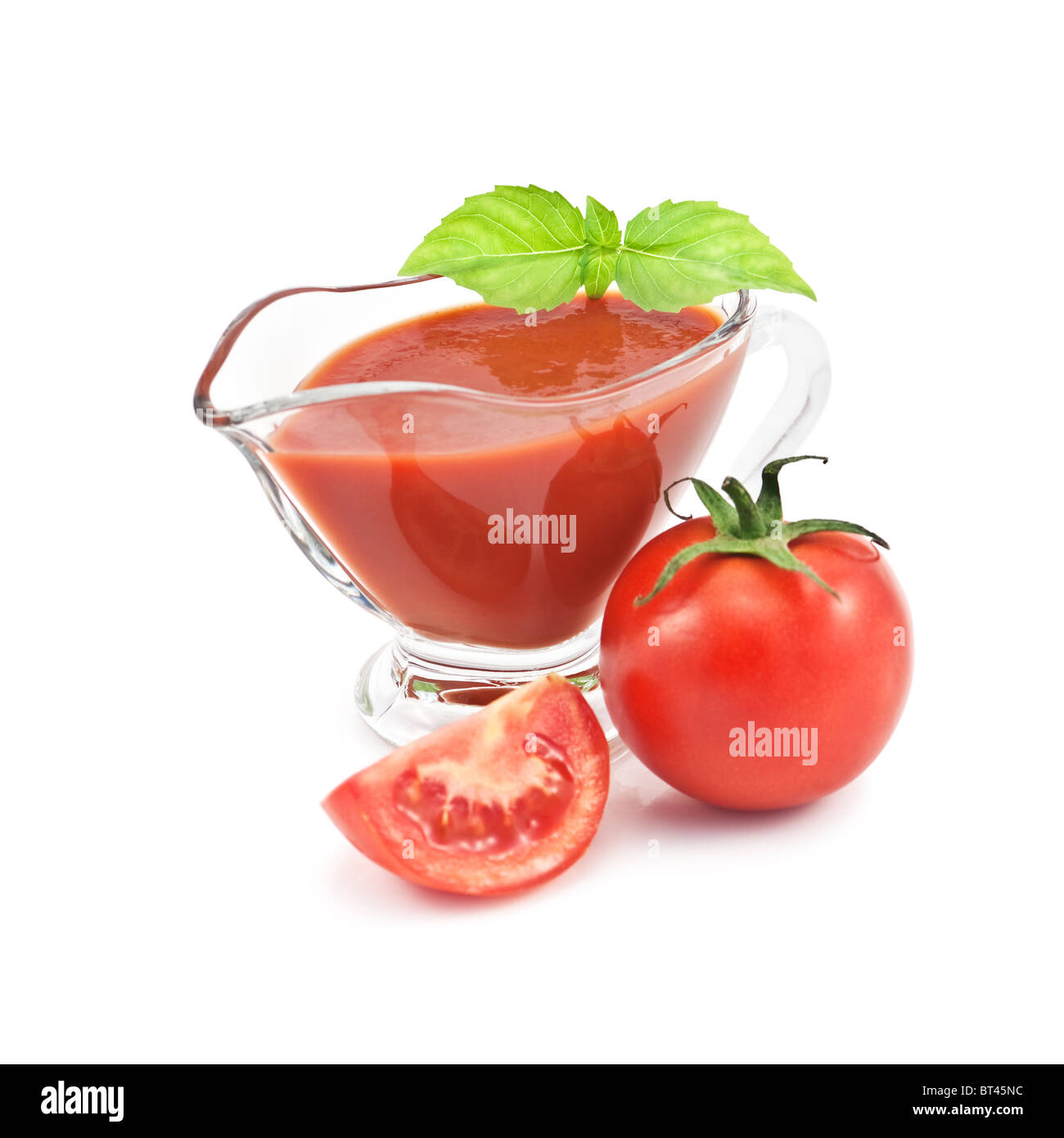 Sauce tomate isolated on white Banque D'Images