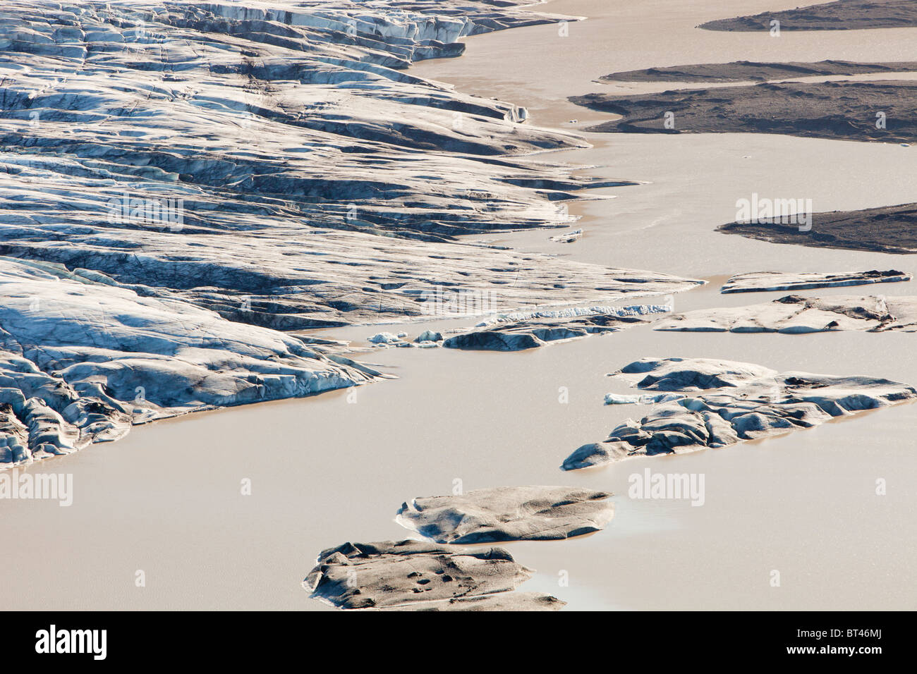 Le glacier Skaftafellsjokull. Comme tous les glaciers de l'Islande il recule rapidement en raison des changements climatiques. Banque D'Images