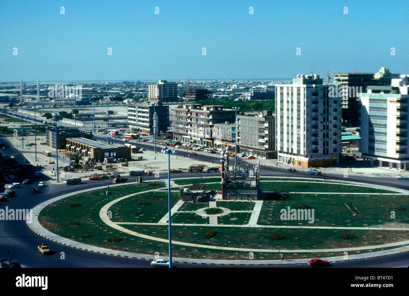 Le centre de Dubaï en 1976, Émirats Arabes Unis Banque D'Images