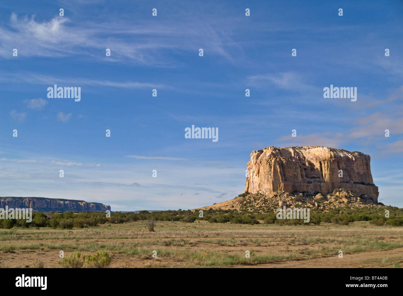 Mesa enchantée, une butte de grès à Cibola County, Nouveau Mexique, USA Banque D'Images