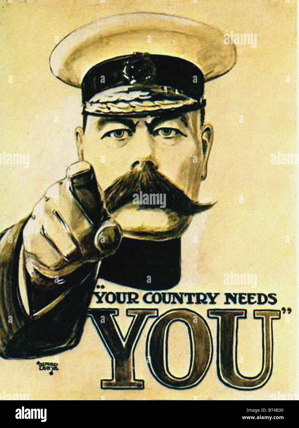 Cette fameuse première guerre mondiale affiche "votre pays a besoin de vous' avec Lord Kitchener. Votre pays a besoin de vous poster ce qui a encouragé des milliers de s'enrôler pour combattre dans la Première Guerre mondiale, la Première Guerre mondiale Banque D'Images