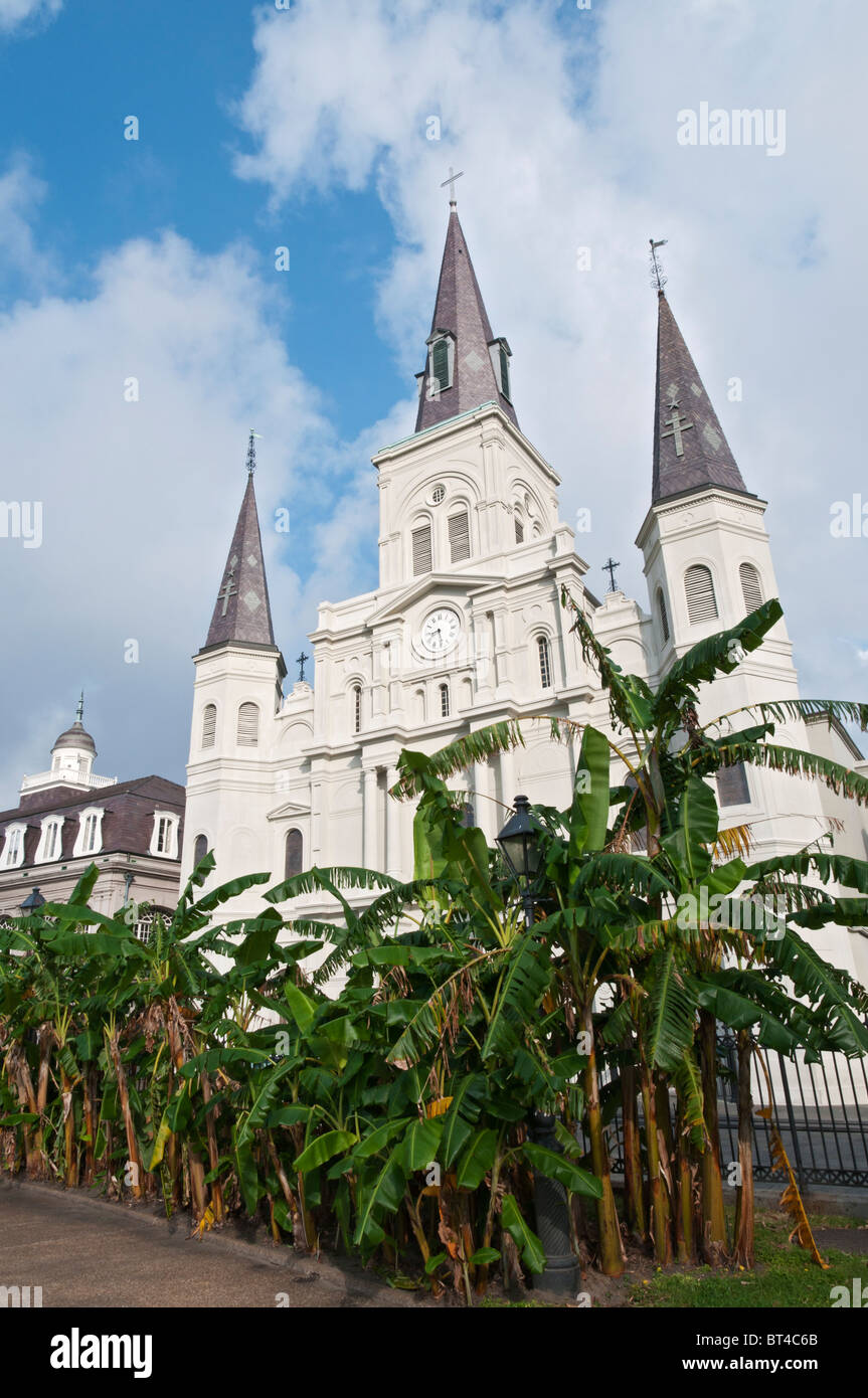 La Louisiane, La Nouvelle-Orléans, le Quartier Français, Jackson Square, Cathédrale St Louis Banque D'Images