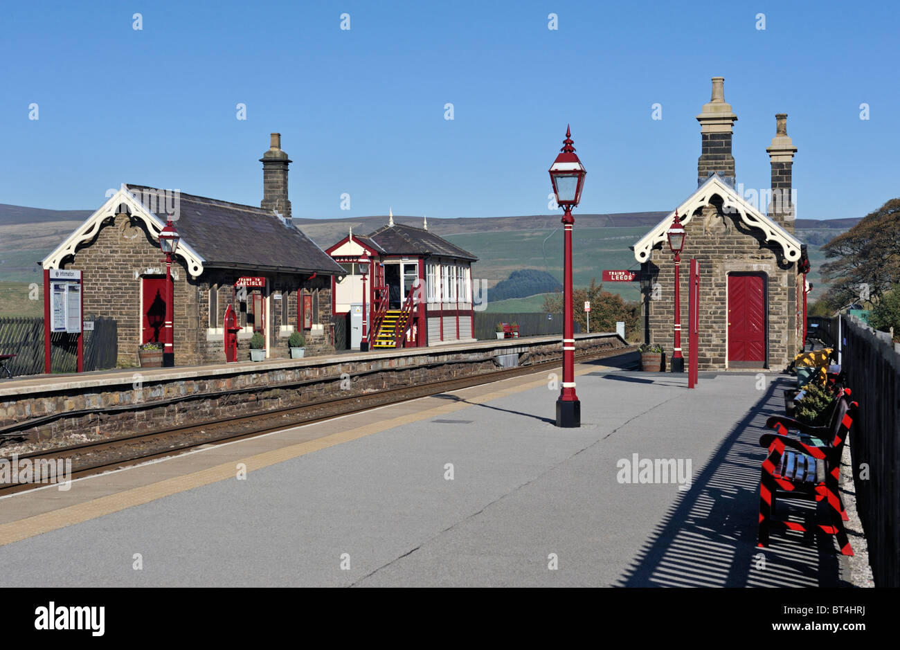 La station de Garsdale. Fer Settle-Carlisle, Cumbria, Angleterre, Royaume-Uni, Europe. Banque D'Images