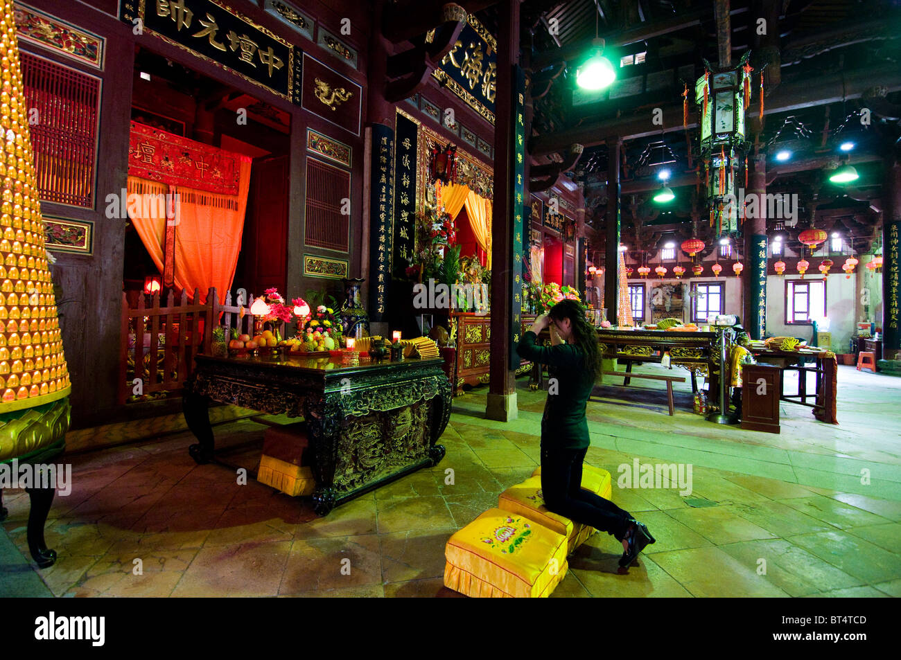 L'intérieur du temple de Mazu à Quanzhou. Banque D'Images