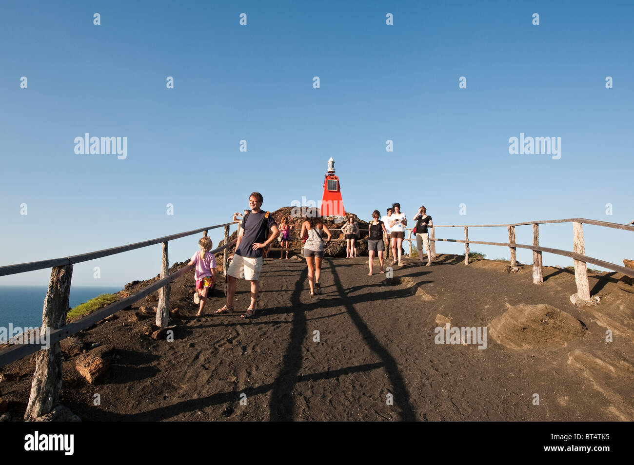 Îles Galapagos, en Équateur. La randonnée sur l'île Isla Bartolomé (Barthélemy). Banque D'Images