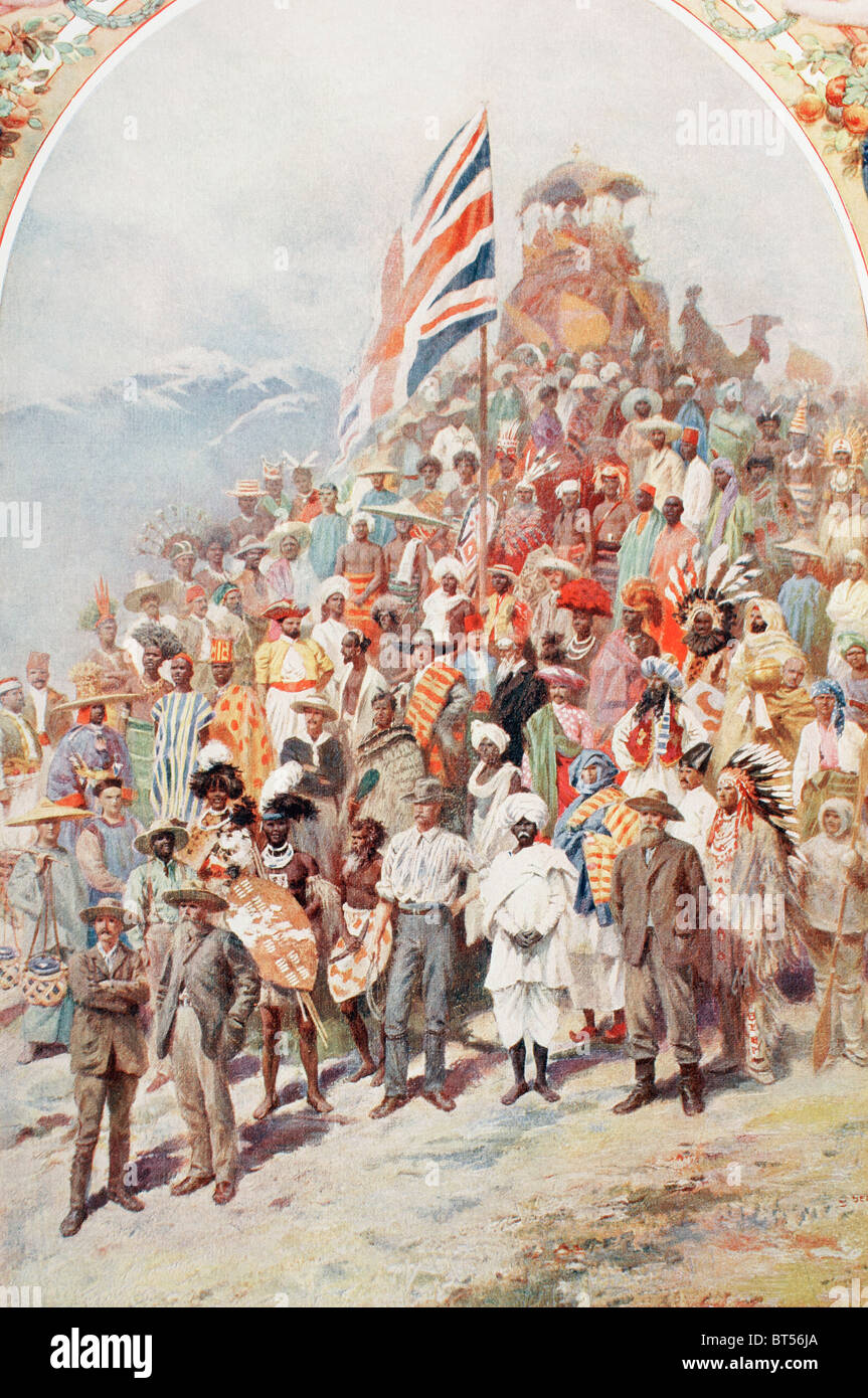 Les représentants des dominions britanniques au-delà des mers, en Angleterre pour le couronnement de George V, 1910. Banque D'Images