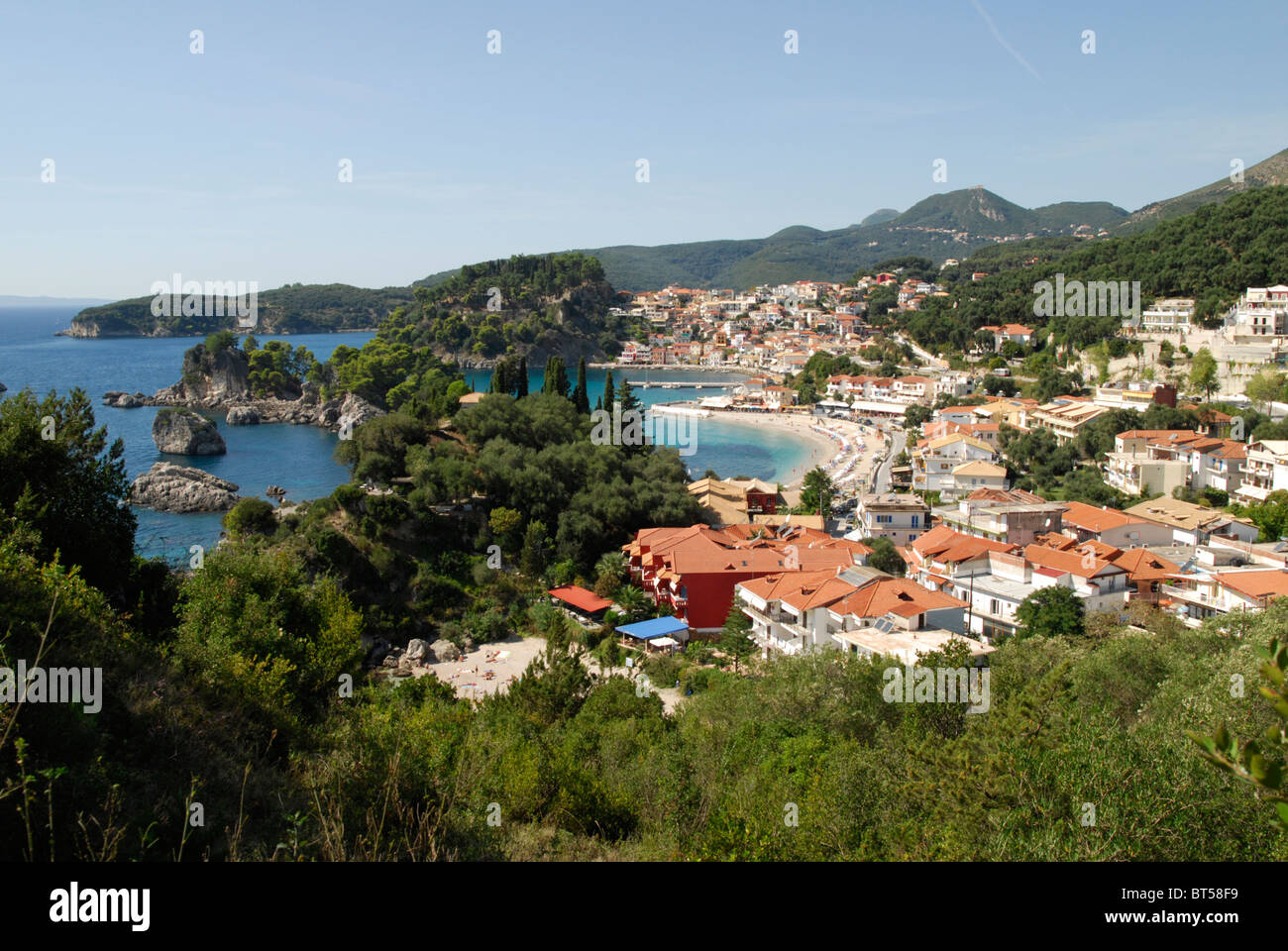 Parga, Greek Holiday Resort sur la Côte d'Épire, Mainlang la Grèce Banque D'Images