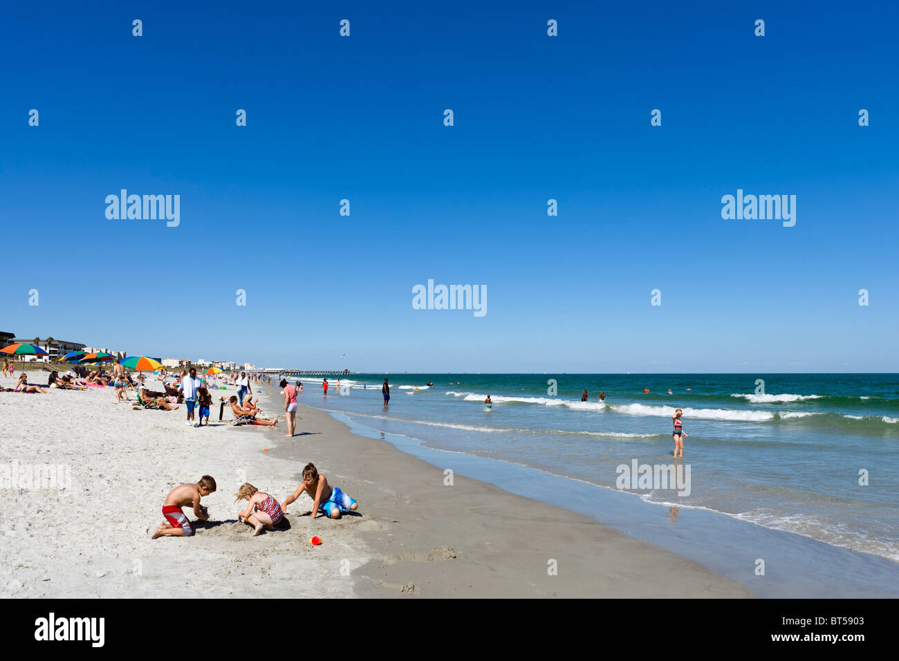 Cocoa Beach, de l'espace littoral, Florida, USA Banque D'Images