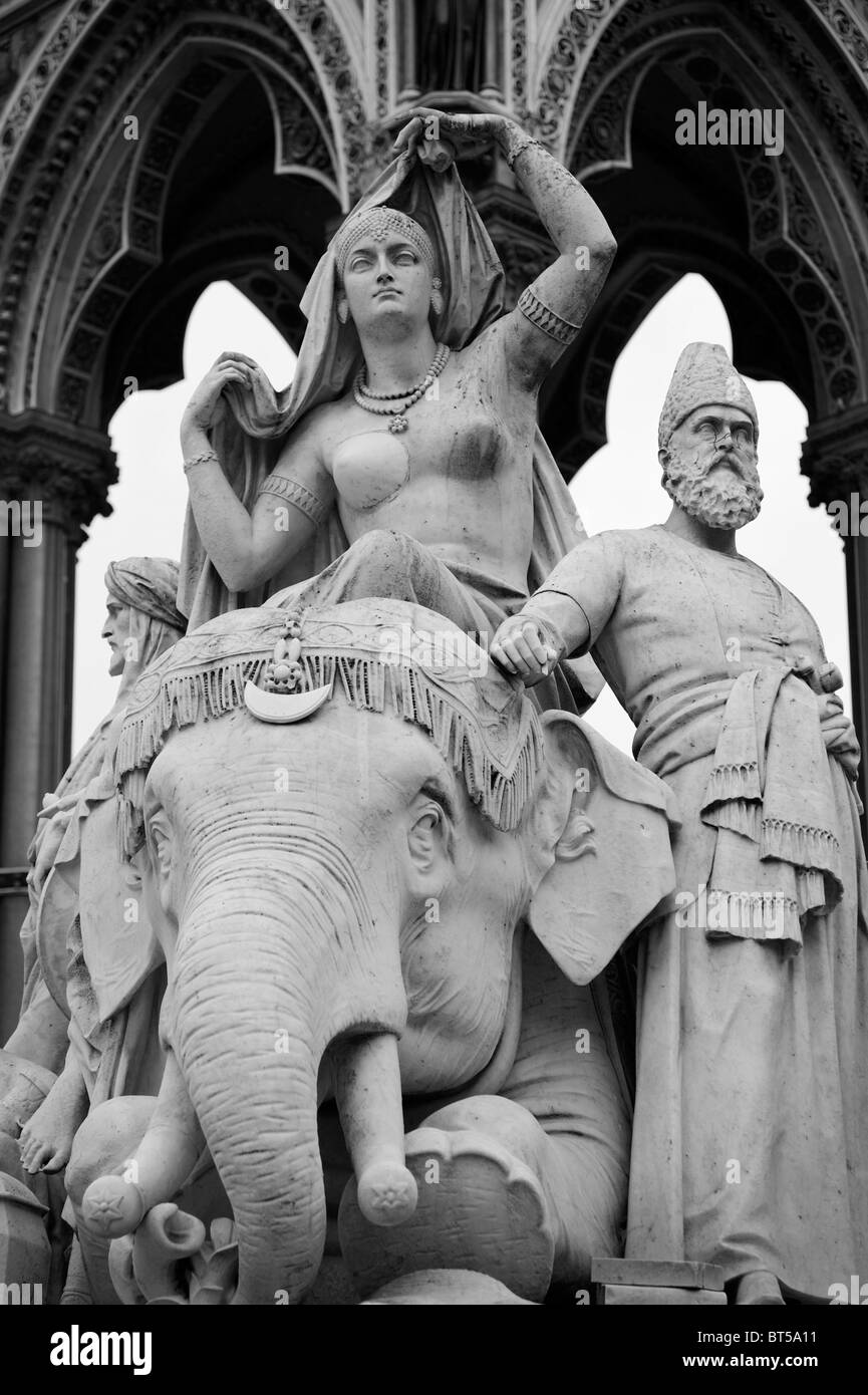 La statue de l'Afrique, l'Albert Memorial, London Banque D'Images