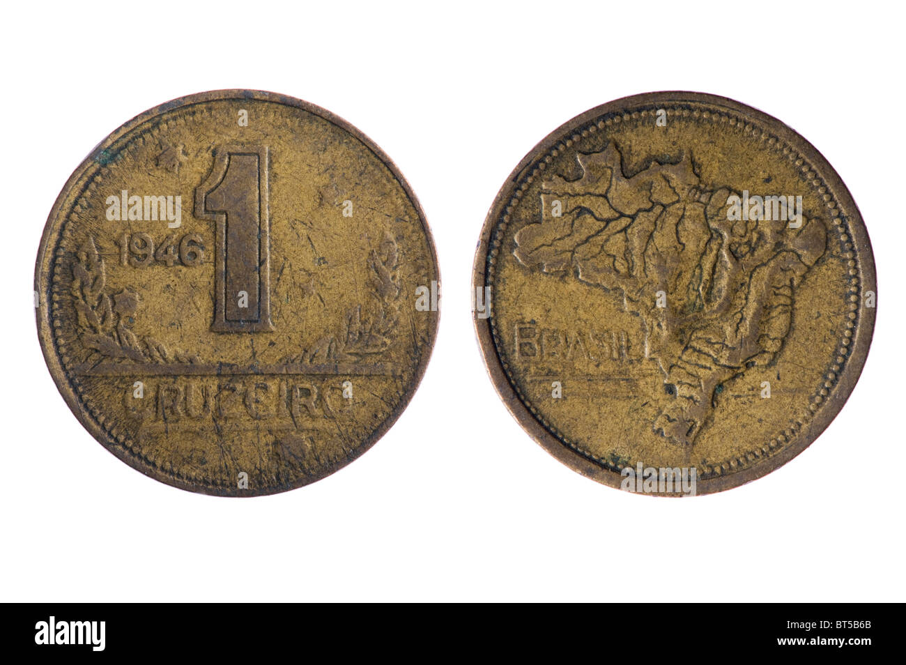Objet sur blanc - Brésil coins close up Banque D'Images