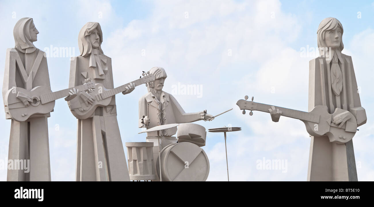 Sculptures en béton blanc des Beatles à David Adickes, Sculpturworx Studio à Houston, Texas, USA Banque D'Images