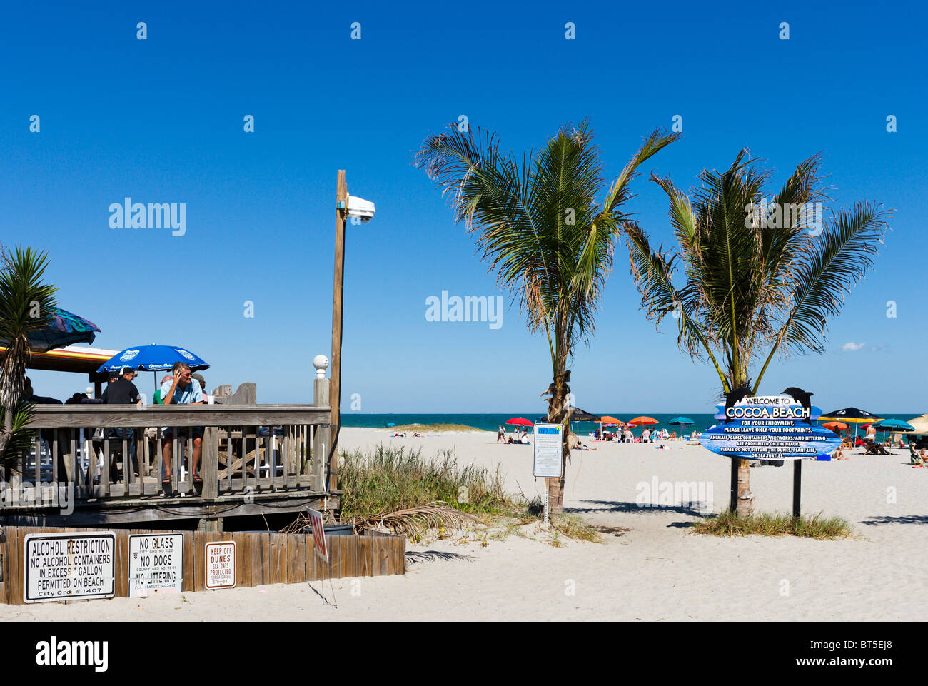 Bar de plage sur la côte de l'espace, Cocoa Beach, Floride, USA Banque D'Images