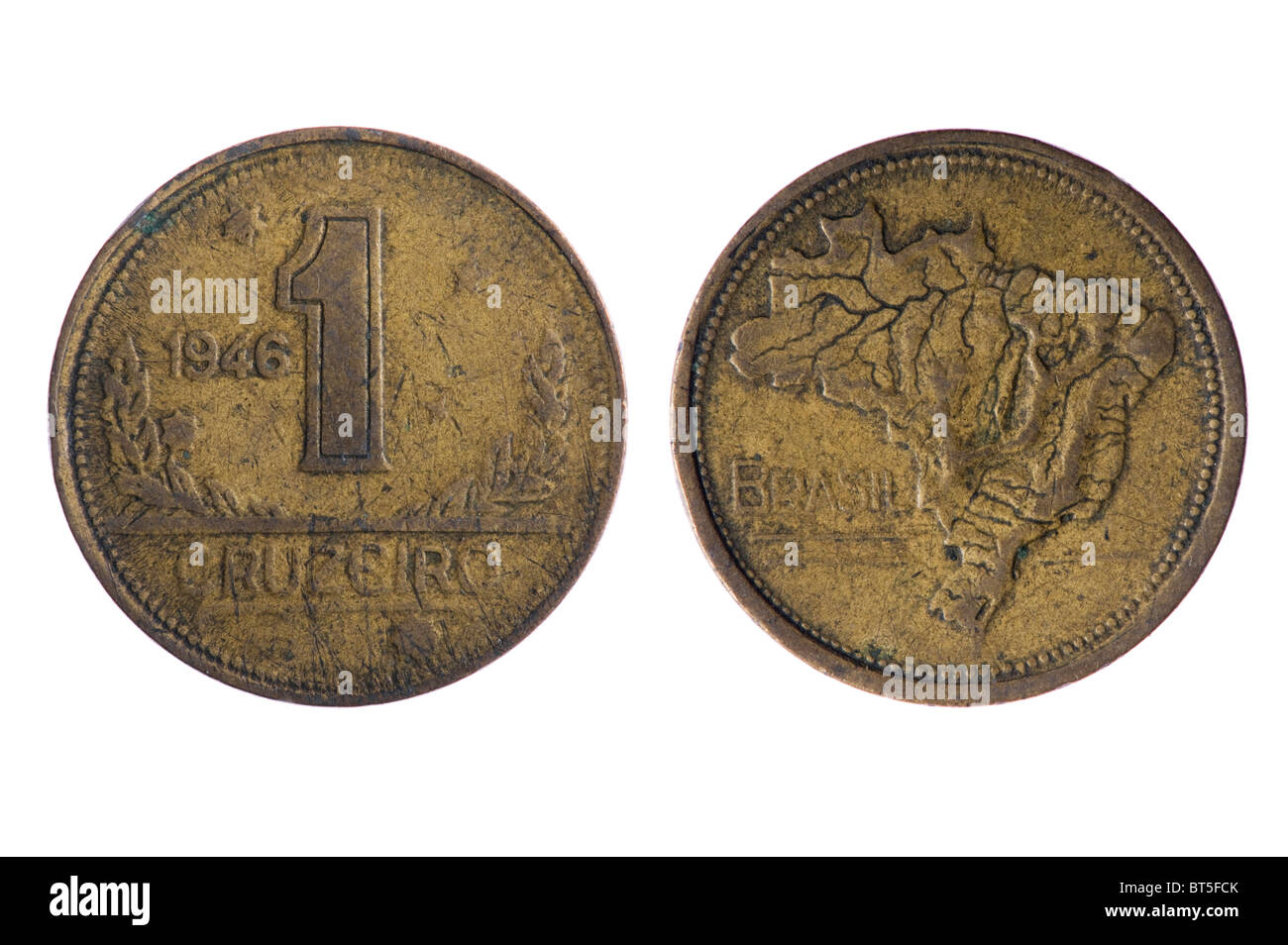 Objet sur blanc - Brésil coins close up Banque D'Images