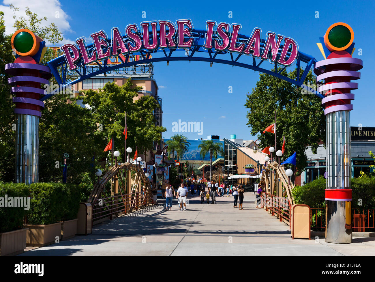 Entrée de Pleasure Island, Downtown Disney, Lake Buena Vista, Orlando, Floride centrale, USA Banque D'Images