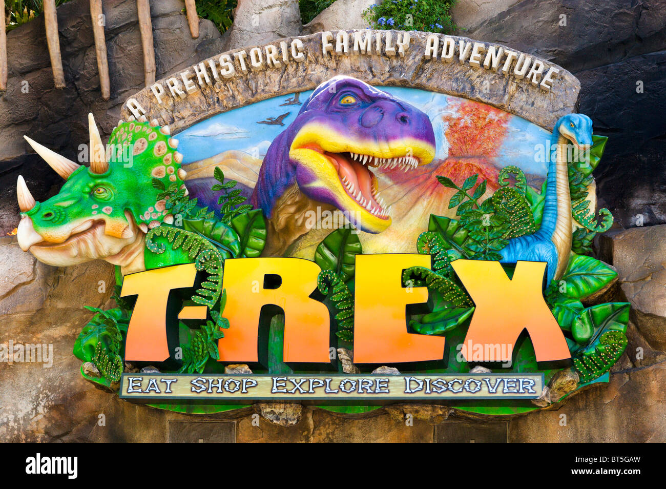 T-Rex restaurant et boutique, Marché, Downtown Disney, Lake Buena Vista, Orlando, Floride, USA Central Banque D'Images