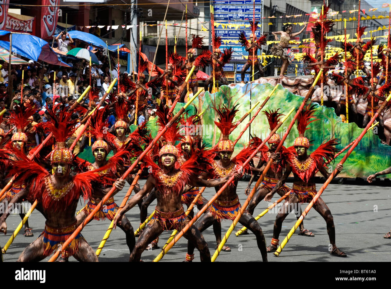 Aux Philippines, panay, Iloilo, festival dinagyang Banque D'Images