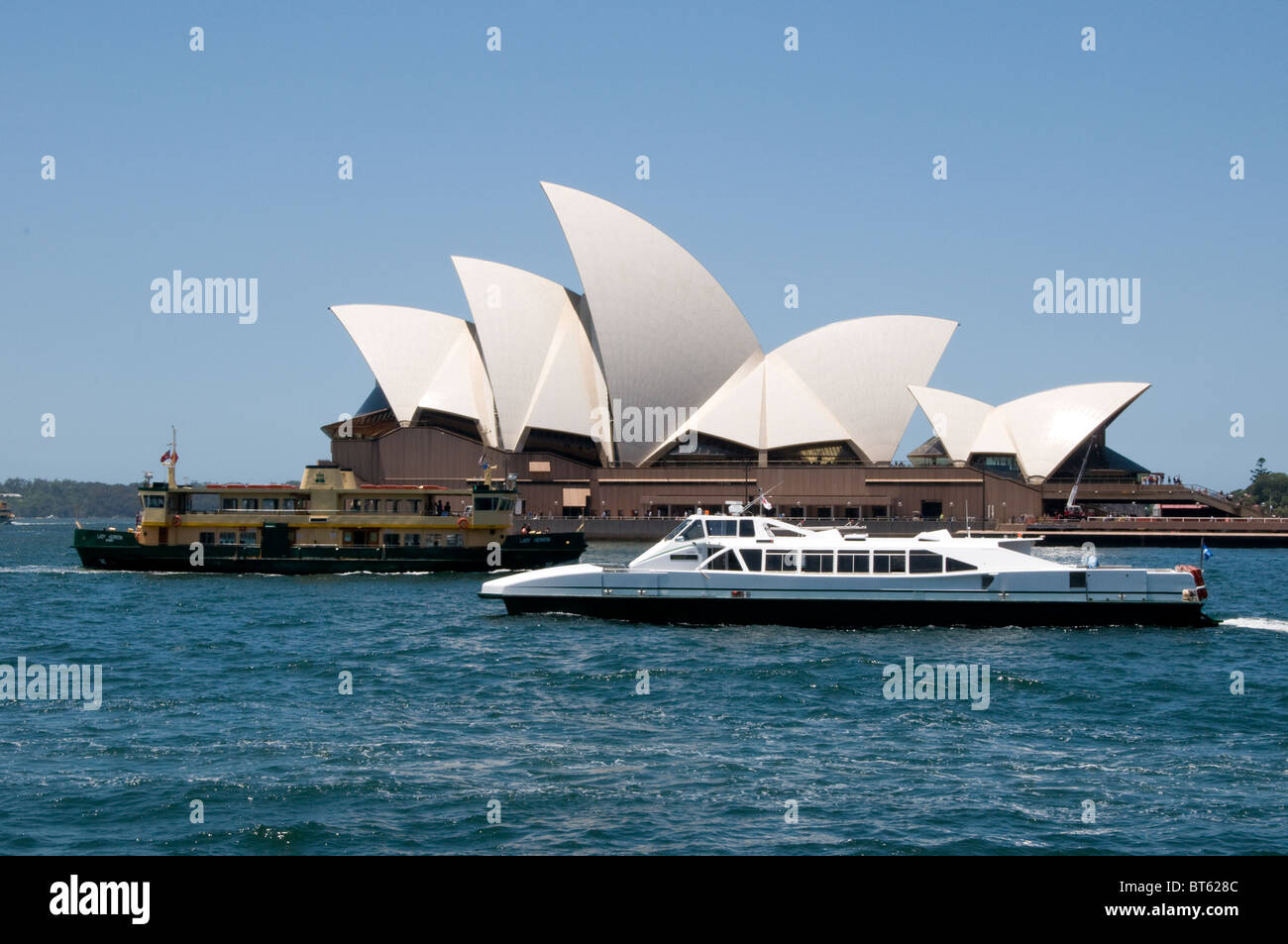 Sydney Opera House lieu multi-centre des arts de la ville d'Australie Sydney l'architecte danois Jørn Utzon, Pritzker Prize, archit Banque D'Images