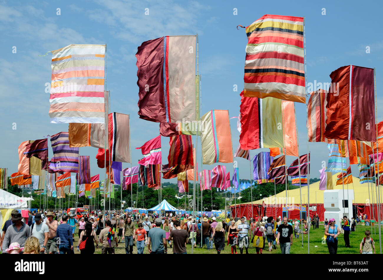 Festival de Glastonbury drapeau Drapeaux bannières bannière Banque D'Images