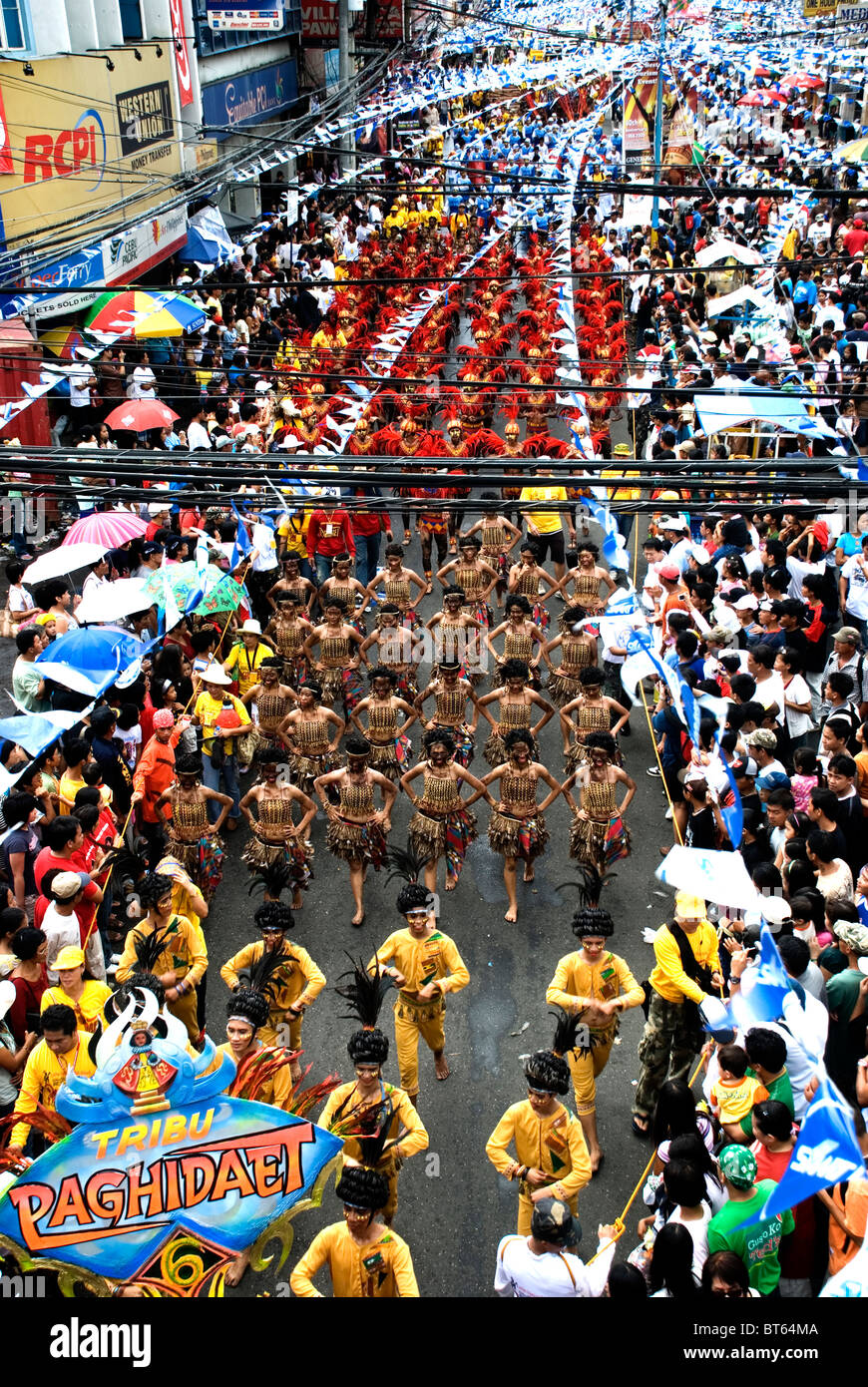 Aux Philippines, panay, Iloilo, festival dinagyang Banque D'Images