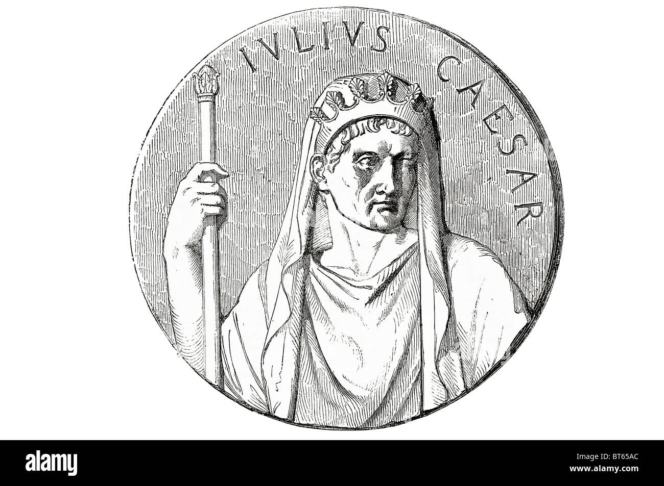 Gaius Julius Caesar Augustus apothéose de camée agate de la sante 13 Juillet 100 avant J.-C. - 15 mars 44 av. général romain homme d'État. Ro Banque D'Images
