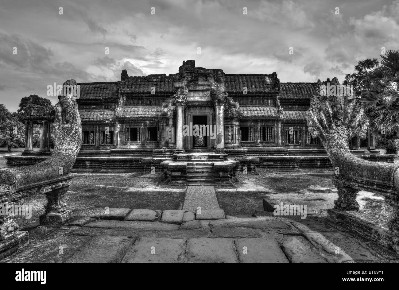 L'une des bibliothèques dans le complexe du temple d'Angkor Wat, au Cambodge Banque D'Images
