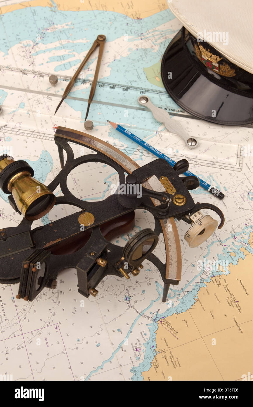 Instruments de navigation maritime Banque D'Images