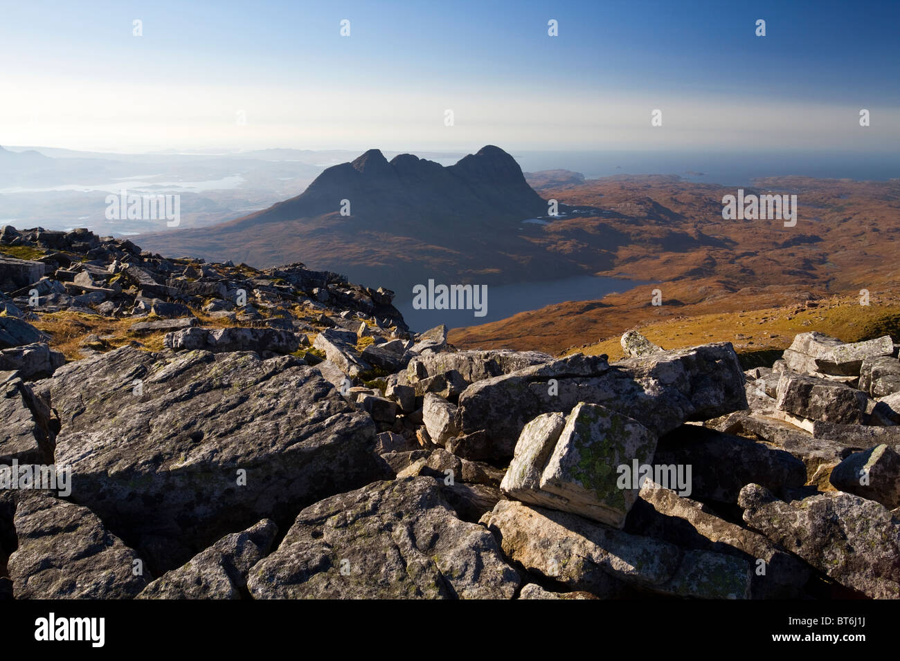 Depuis le Sommet de Suilven Canisp Banque D'Images