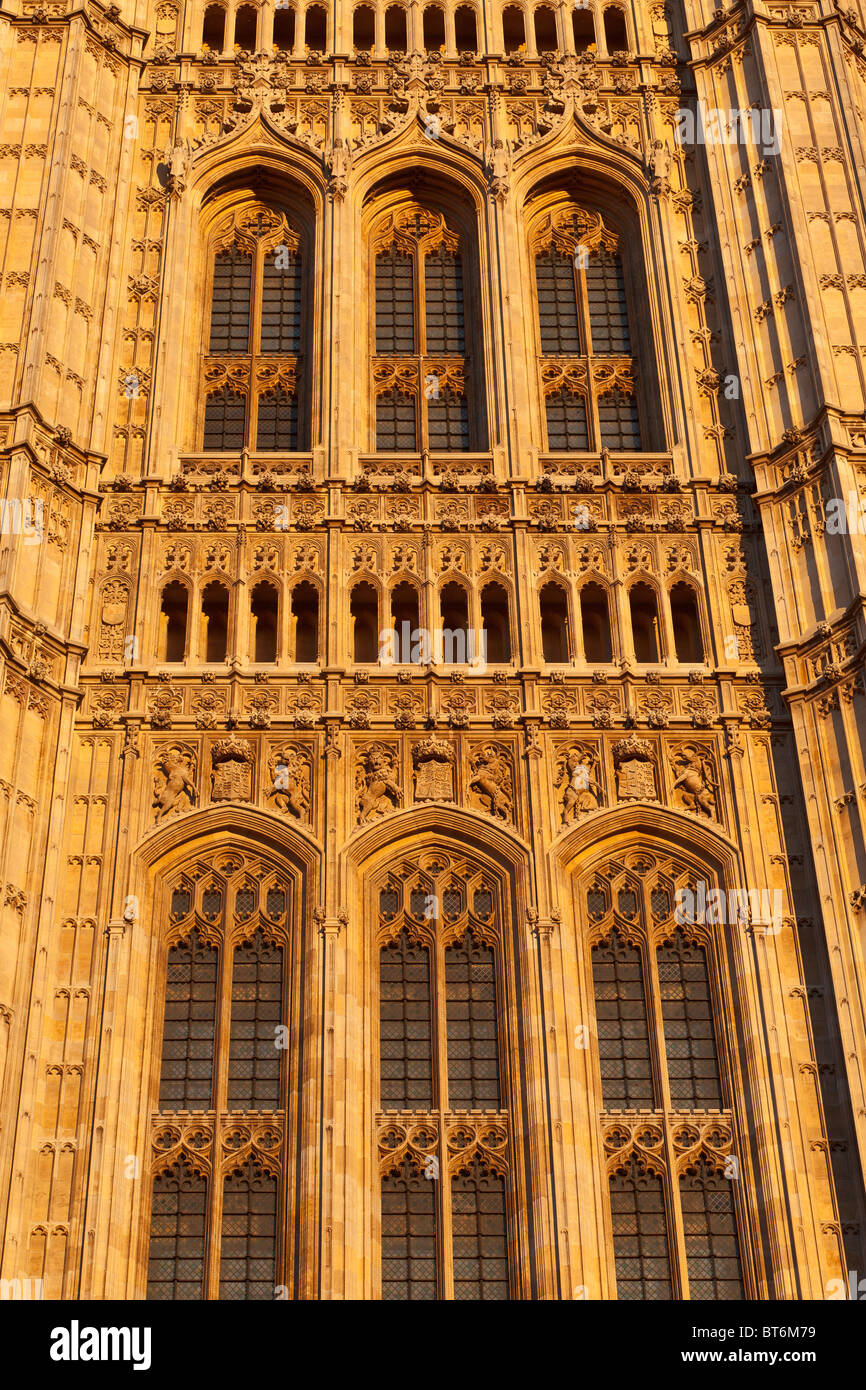 Détail de la Tour Victoria vers les Maisons du Parlement, Londres, UK Banque D'Images