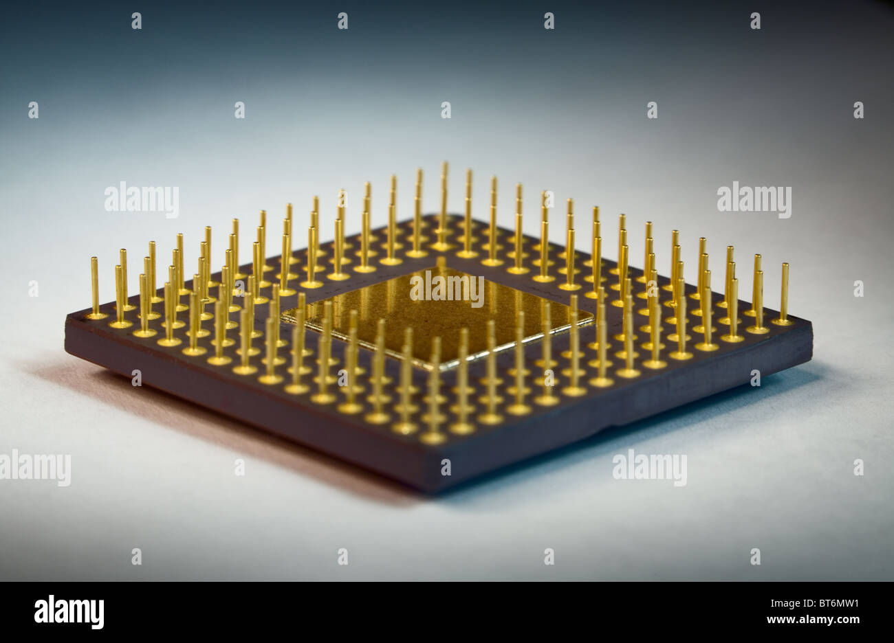 Le processeur de jambes doré photographié avec augmentation Banque D'Images