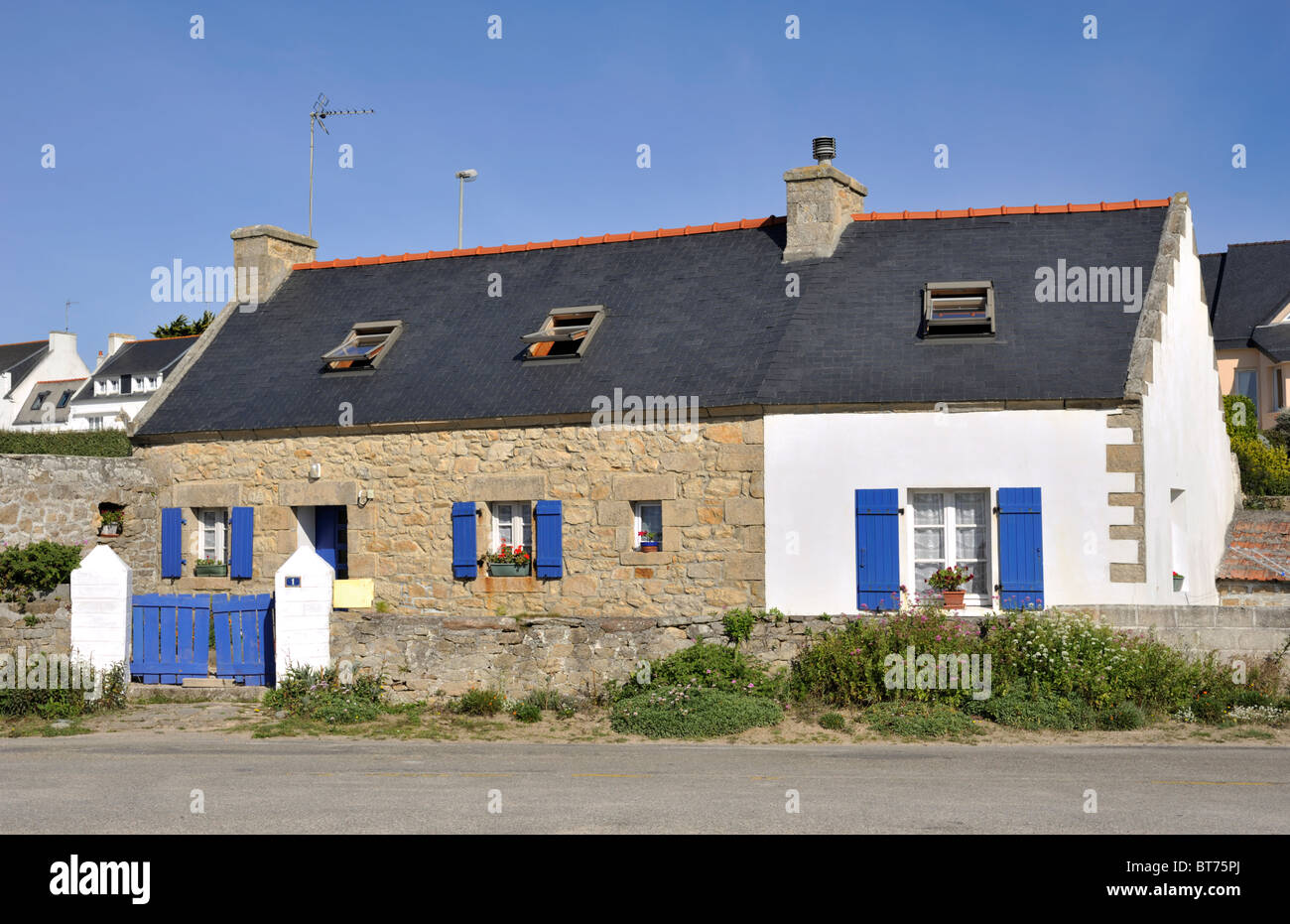 France, Bretagne (Bretagne), Finistère, Pointe du raz, maison typique Banque D'Images