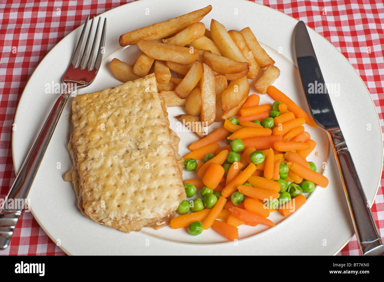 Steak pie repas prêt Banque D'Images