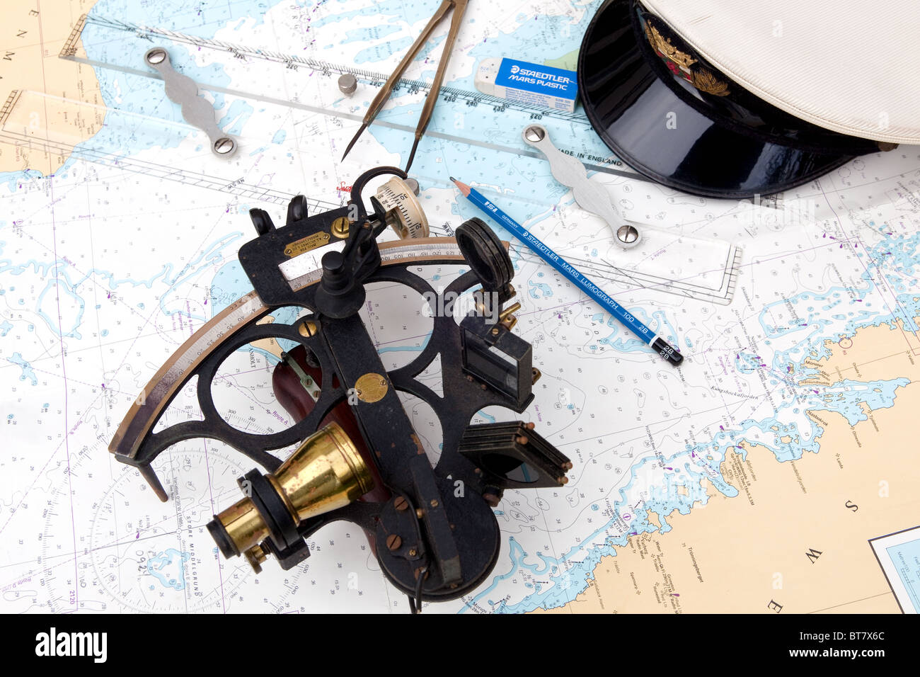 Instruments de navigation maritime. Entrée du Kattegat. Banque D'Images