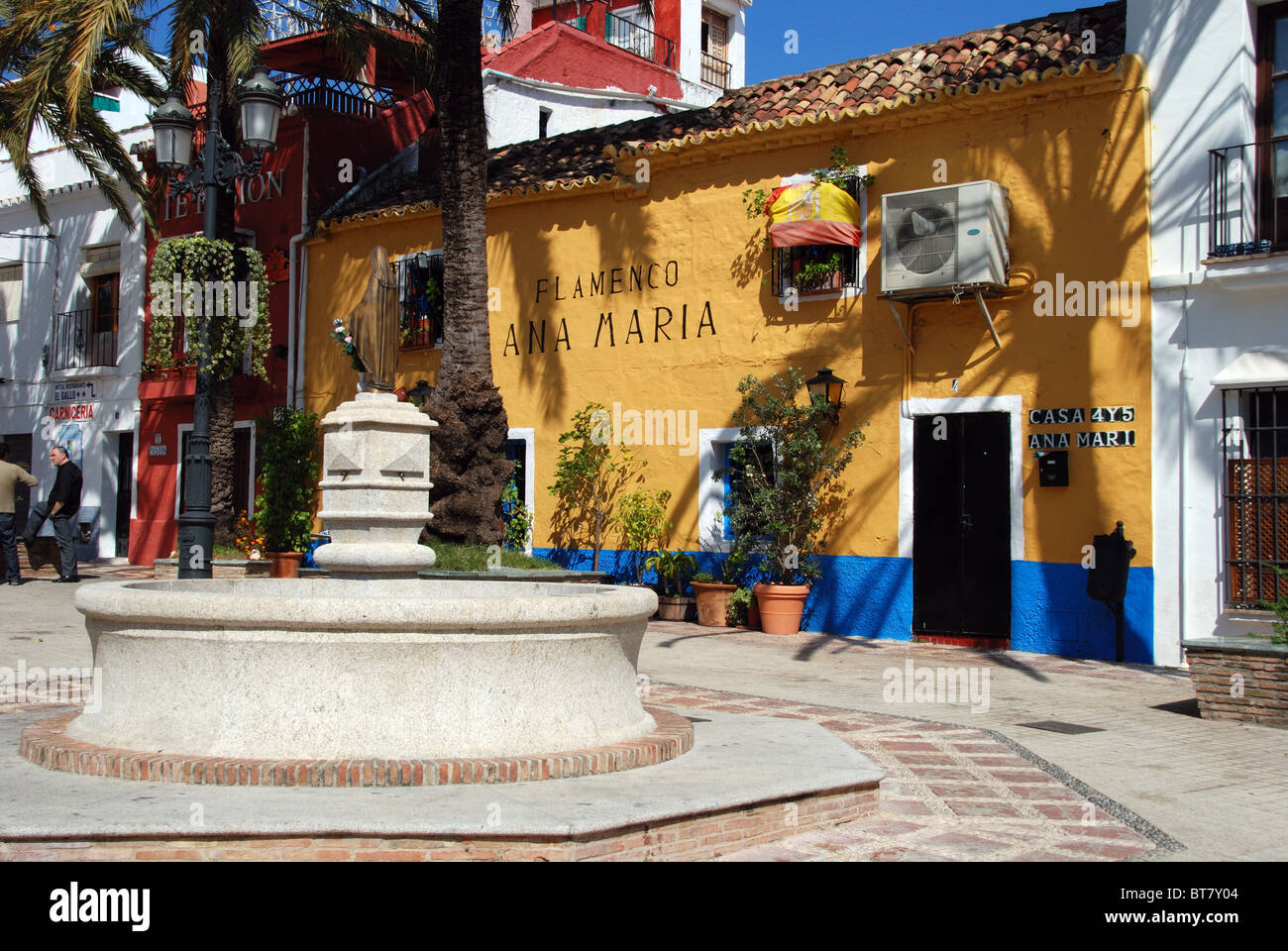 Ana Maria école de flamenco dans la région de Plaza Santo Cristo, Marbella, Costa del Sol, la province de Malaga, Andalousie, Espagne, Europe de l'Ouest. Banque D'Images