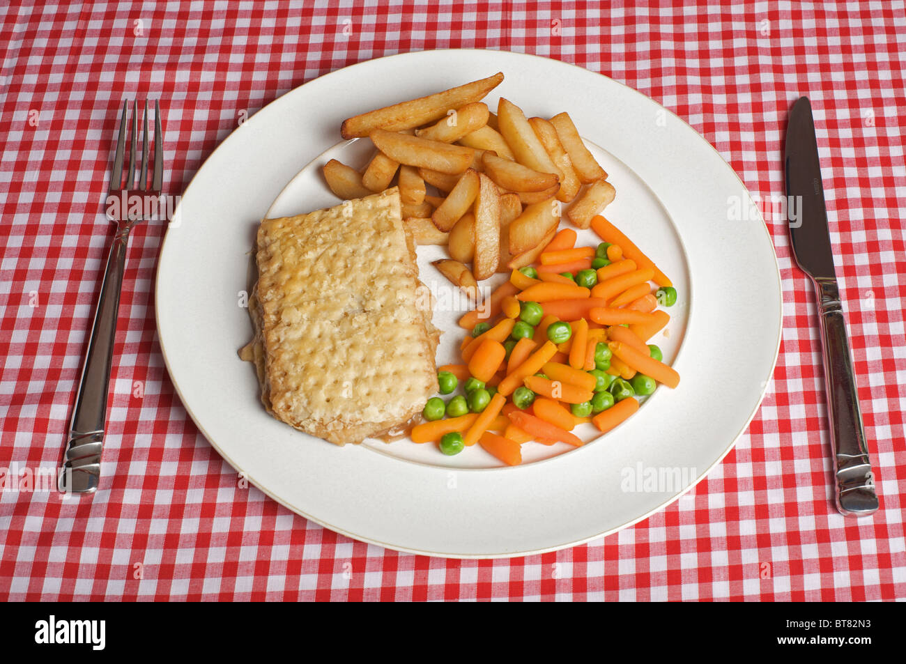 Steak pie repas prêt Banque D'Images