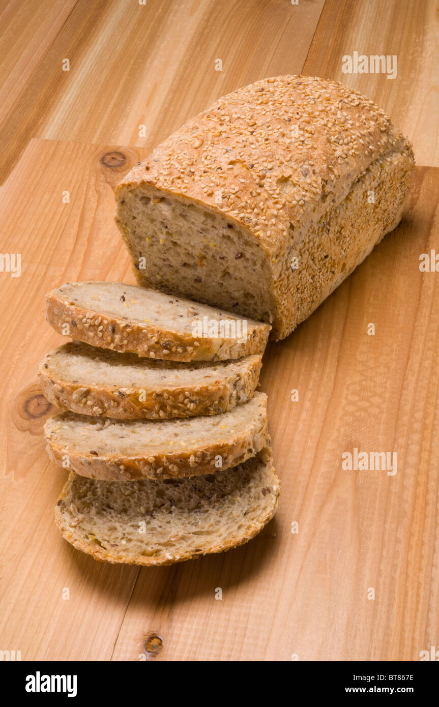 Moisson pain de grains germés Bio Banque D'Images