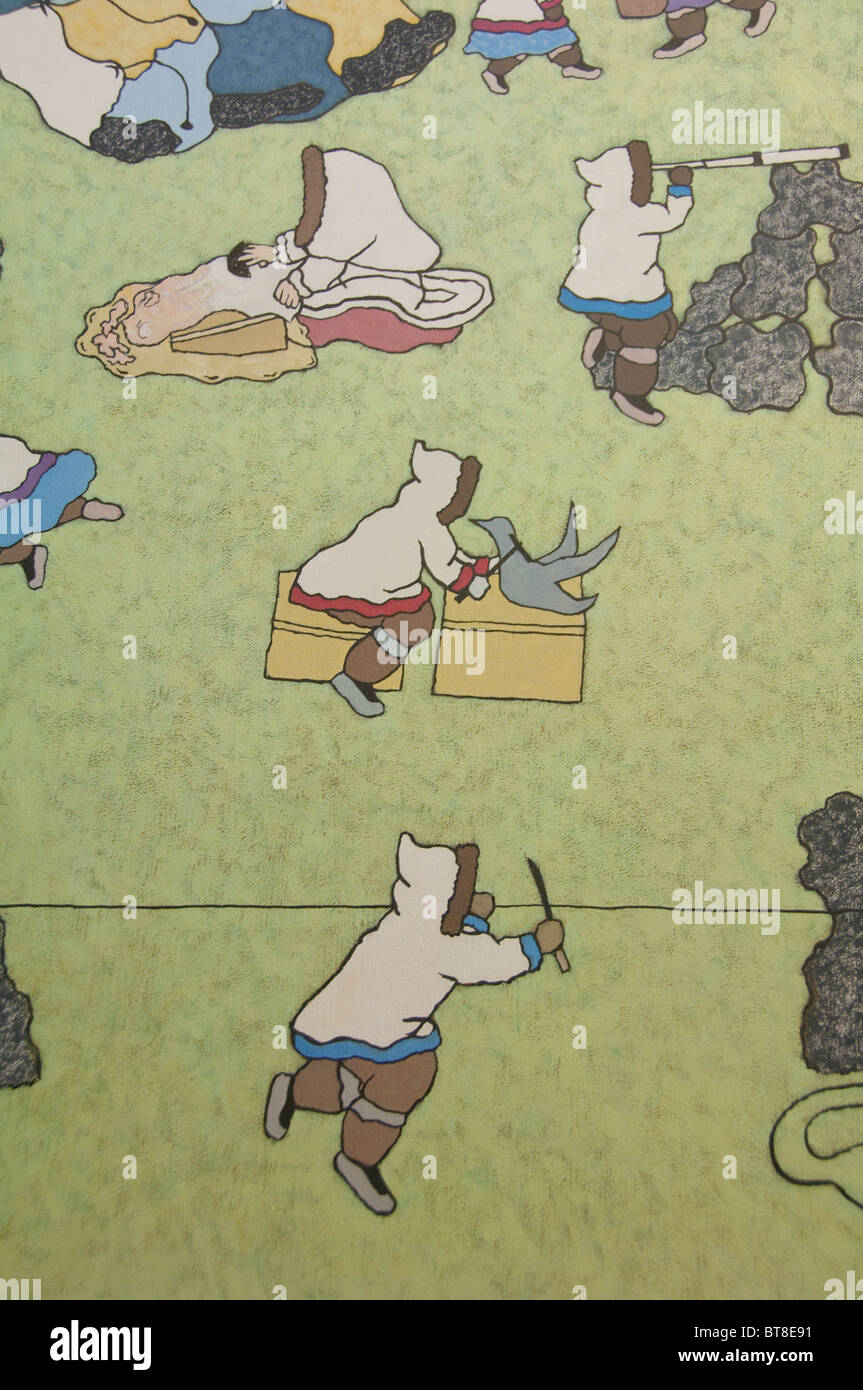 L'Arctique canadien, le Nunavut, Iqaluit, île de Baffin (aka Frobisher Bay). Syndicat d'initiative de Baffin. L'art inuit traditionnel Banque D'Images