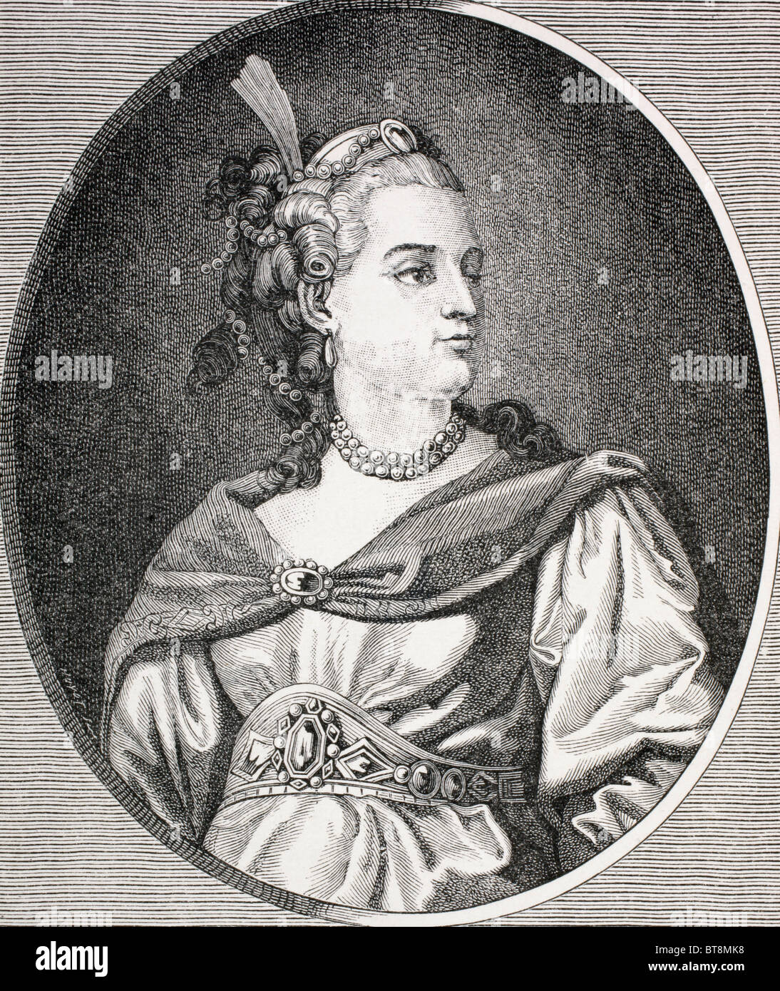 La Clairon, nom de scène de Clair Josèphe Hippolyte Leris, 1723 - 1803. L'actrice française. Banque D'Images