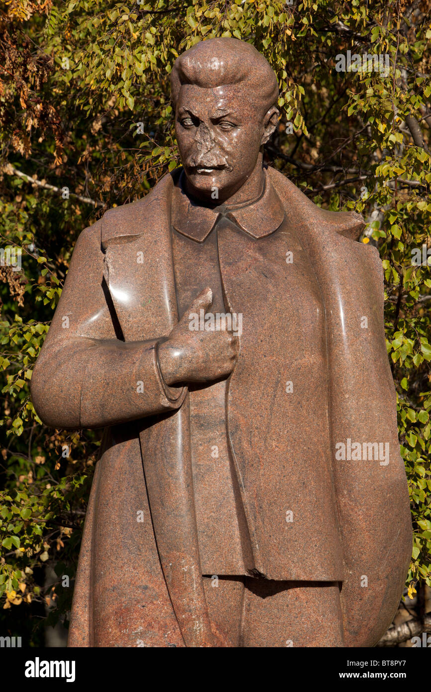 Statue du leader soviétique Joseph Staline à la tombée Monument Park (Parc Muzeon des Arts) à Moscou, Russie Banque D'Images