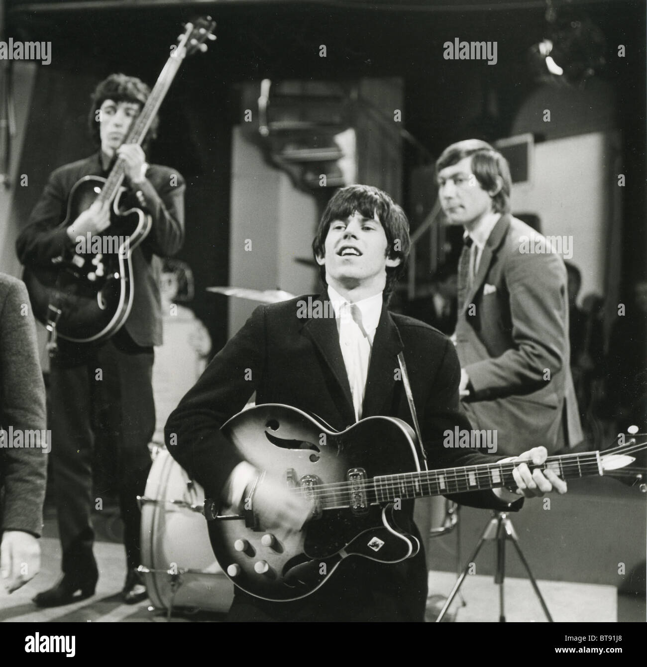 ROLLING STONES sur prêts, rendez-vous,en 1963. De gauche à droite : Bill Wyman, Keith Richards et Charlie Watts. Photo Tony Gale Banque D'Images